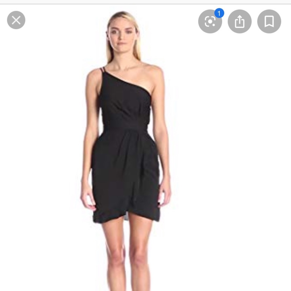 Bcbg one shoulder ruffle dress